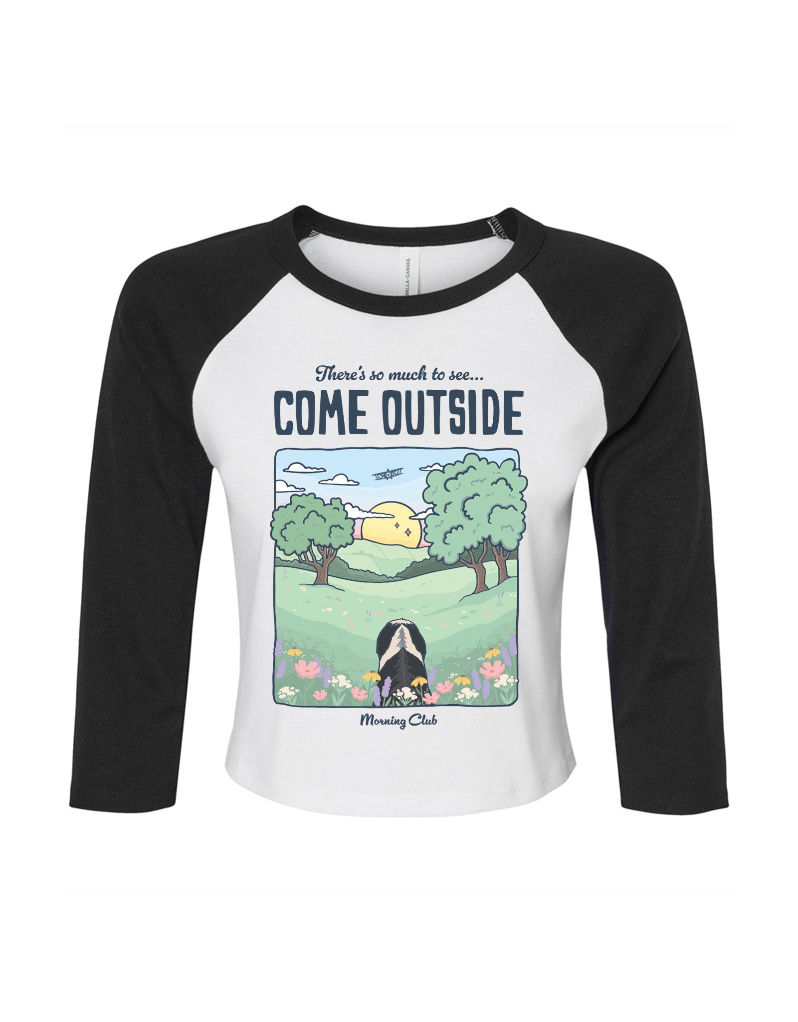 Come Outside Printed Micro Rib 3/4 Sleeve Tee