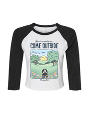 Come Outside Printed Micro Rib 3/4 Sleeve Tee