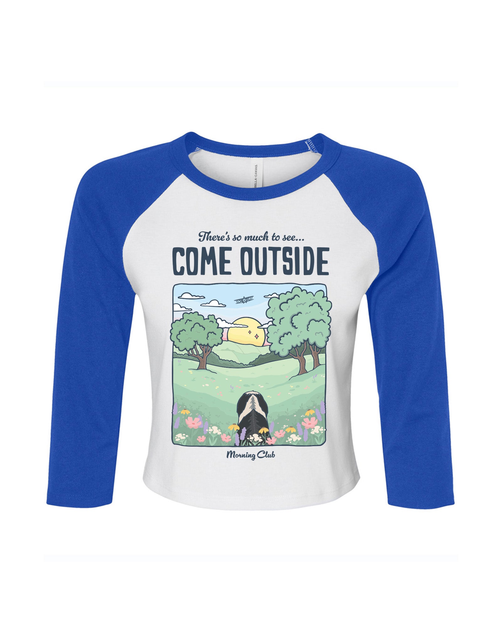 Come Outside Printed Micro Rib 3/4 Sleeve Tee