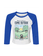 Come Outside Printed Micro Rib 3/4 Sleeve Tee