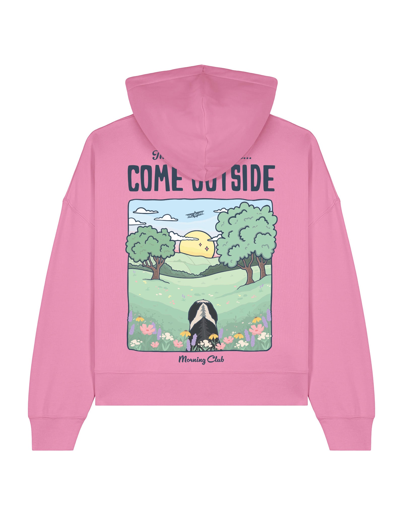 Come Outside Printed Boxy Organic Cotton Hoodie