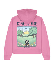 Come Outside Printed Boxy Organic Cotton Hoodie