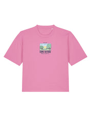 Come Outside Printed Boxy Organic Cotton Tee