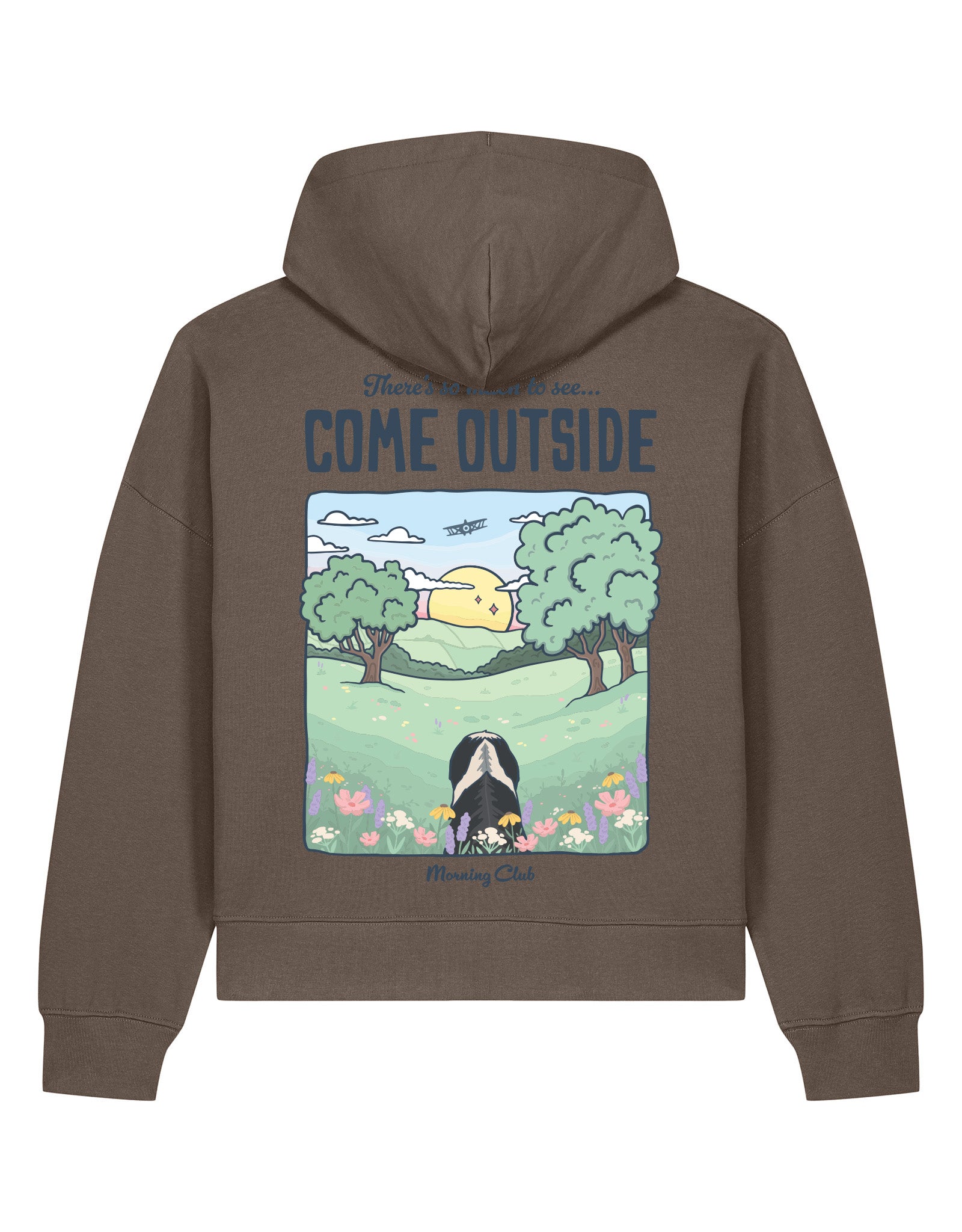 Come Outside Printed Boxy Organic Cotton Hoodie