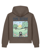 Come Outside Printed Boxy Organic Cotton Hoodie