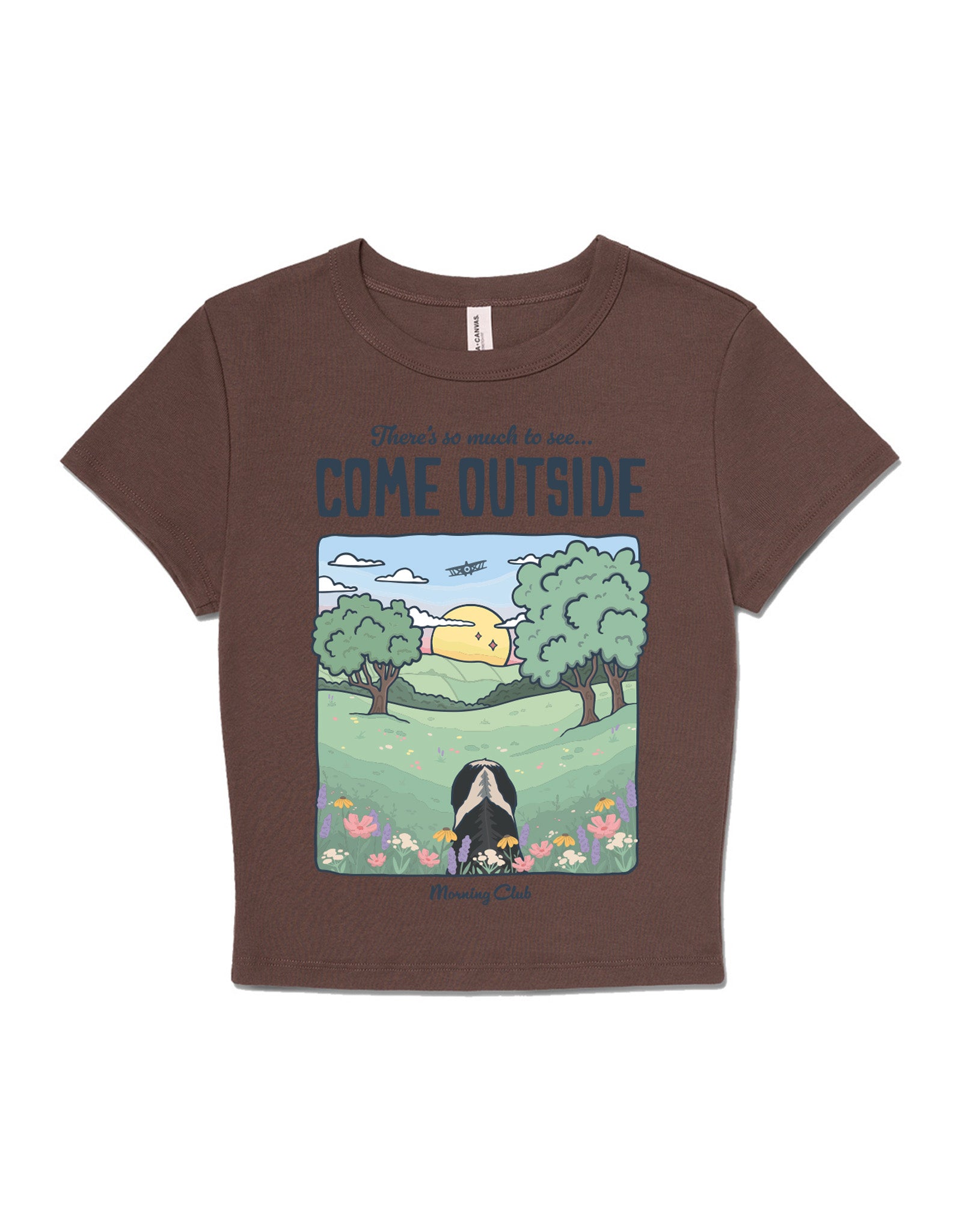 Come Outside Printed Micro Rib Baby Tee