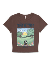 Come Outside Printed Micro Rib Baby Tee