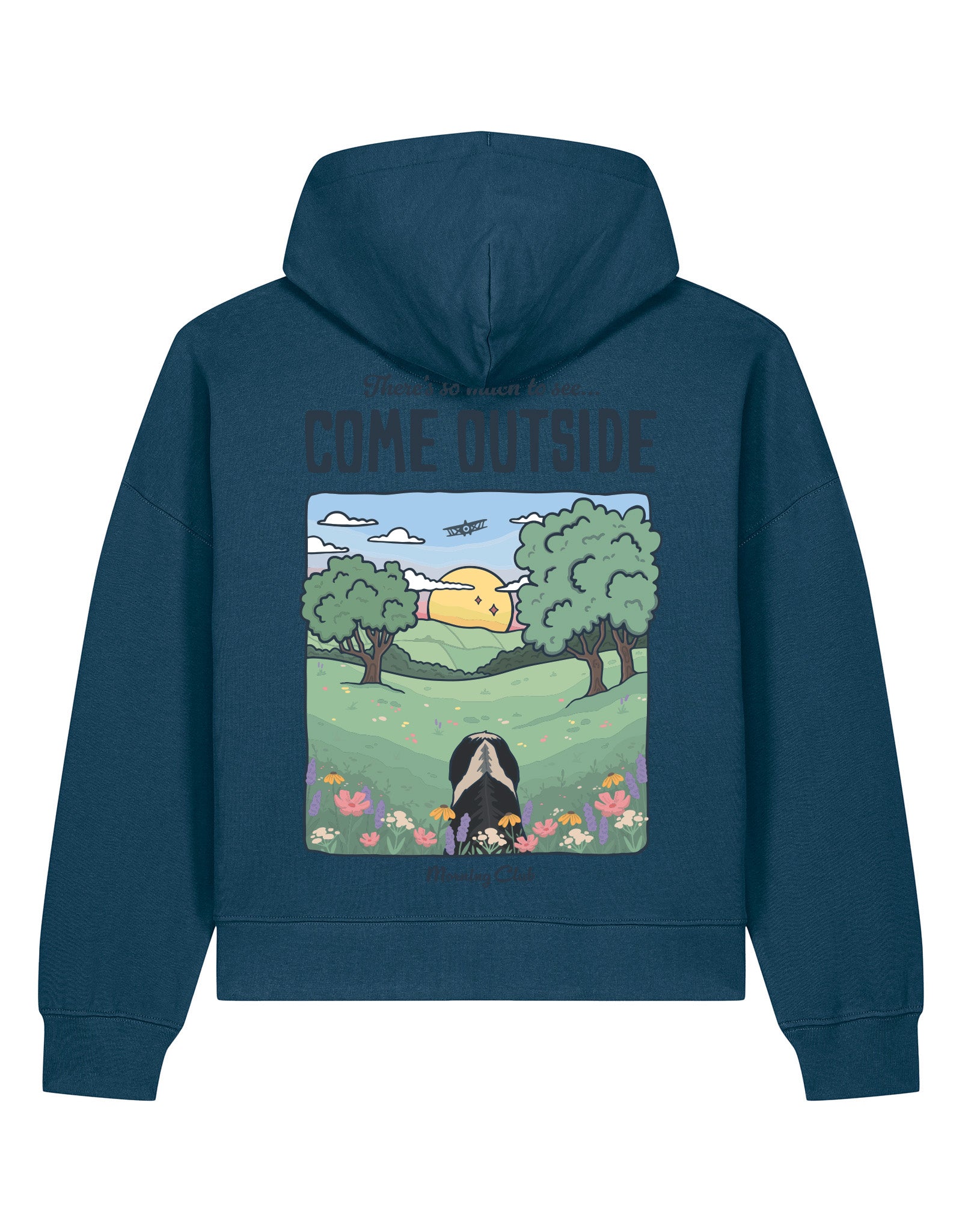 Come Outside Printed Boxy Organic Cotton Hoodie