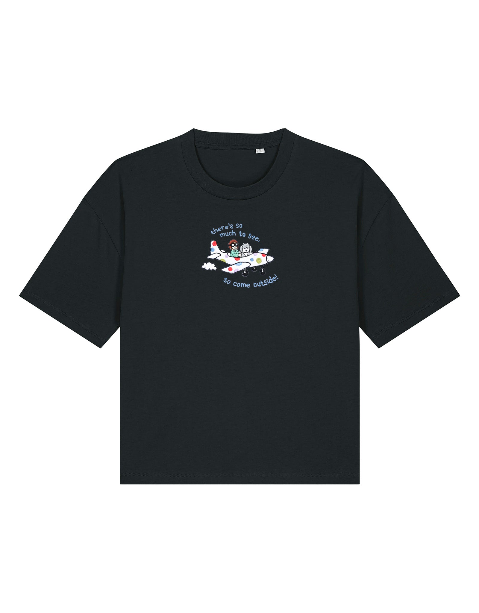 Come Outside Embroidered Boxy Organic Cotton Tee