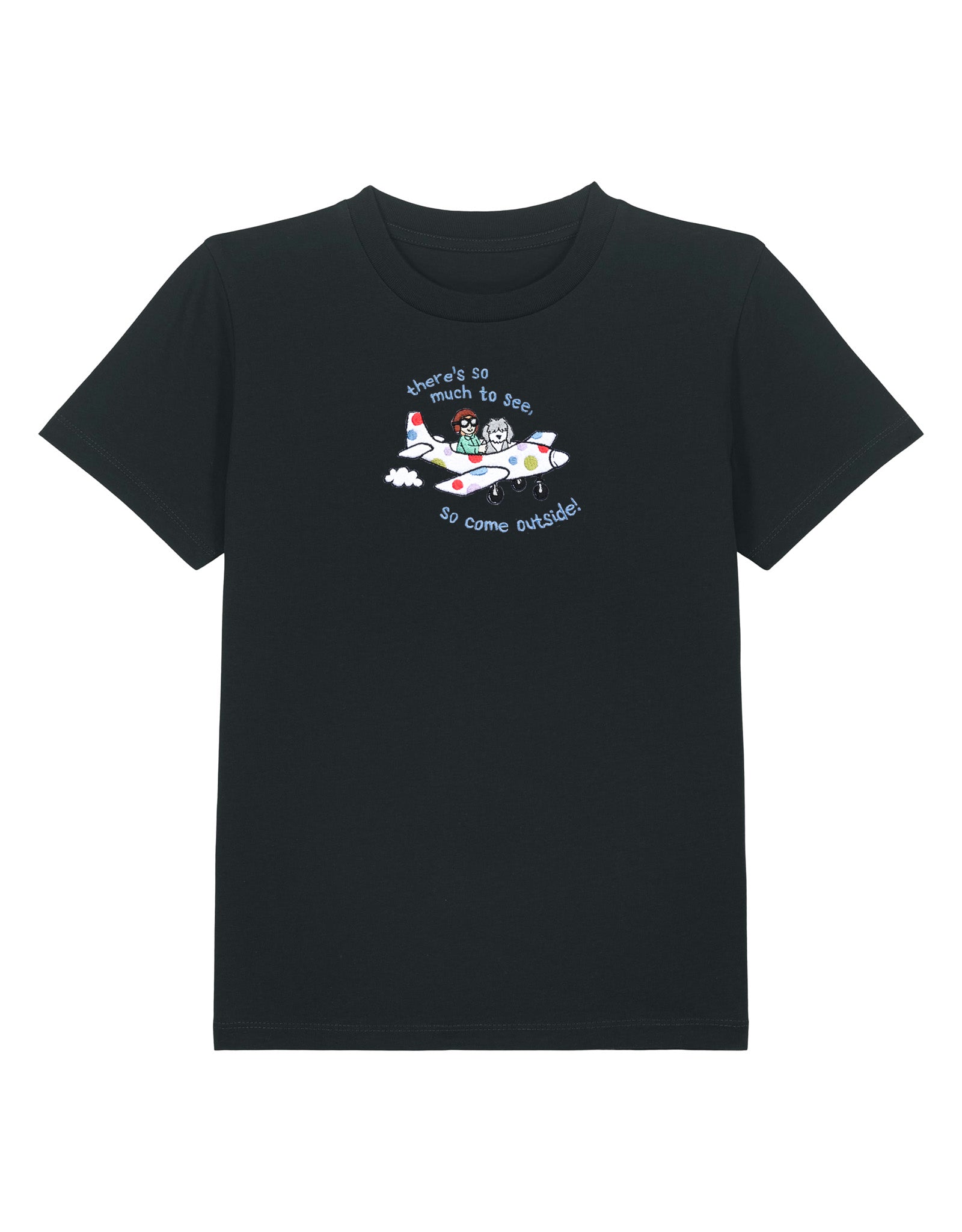 Come Outside Embroidered Organic Cotton Childrens T-Shirt