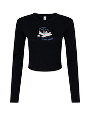 Come Outside Embroidered Micro Rib Long Sleeved Tee