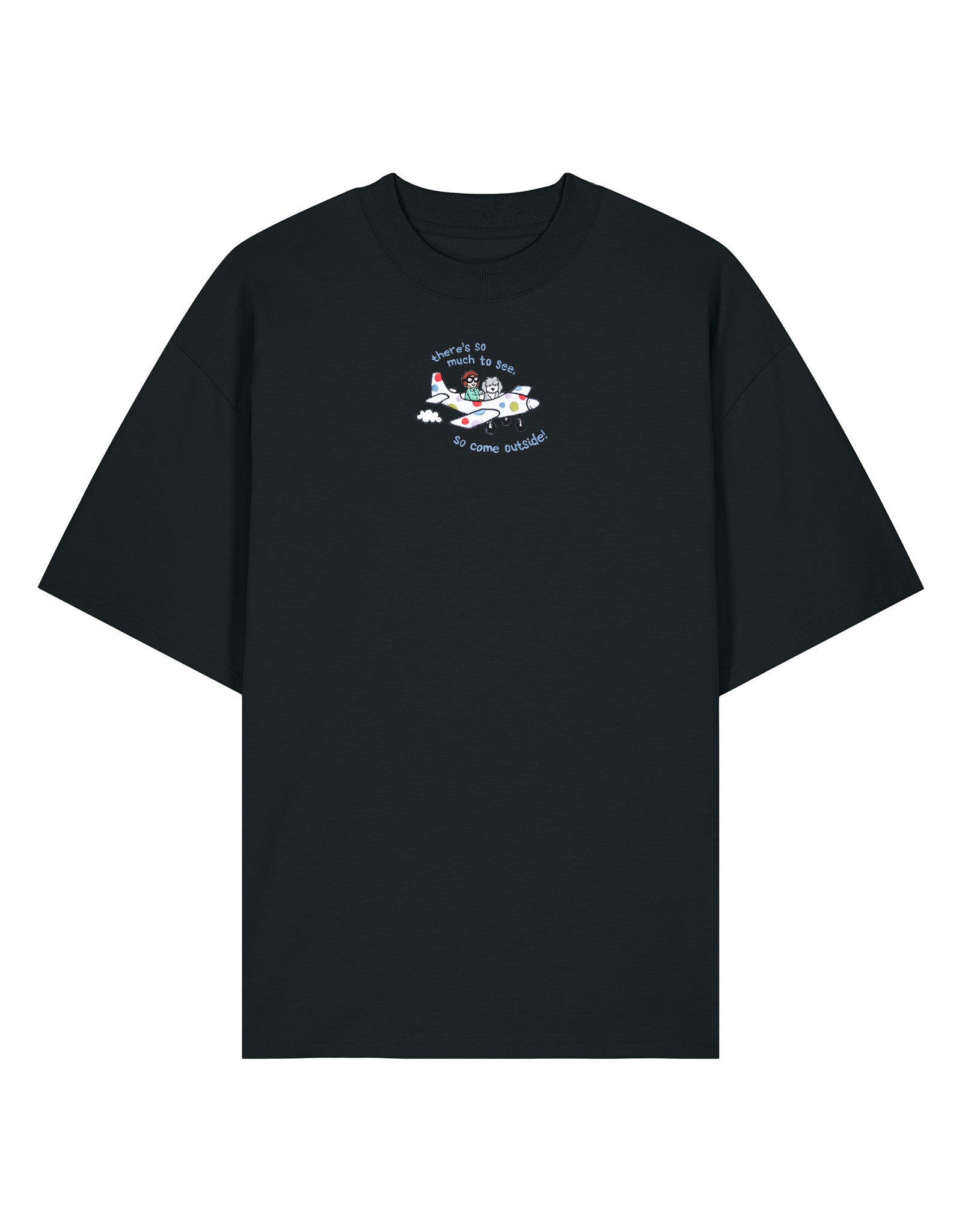 Come Outside Embroidered Oversized Organic Cotton Tee