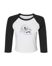 Come Outside Embroidered Micro Rib 3/4 Sleeve Tee