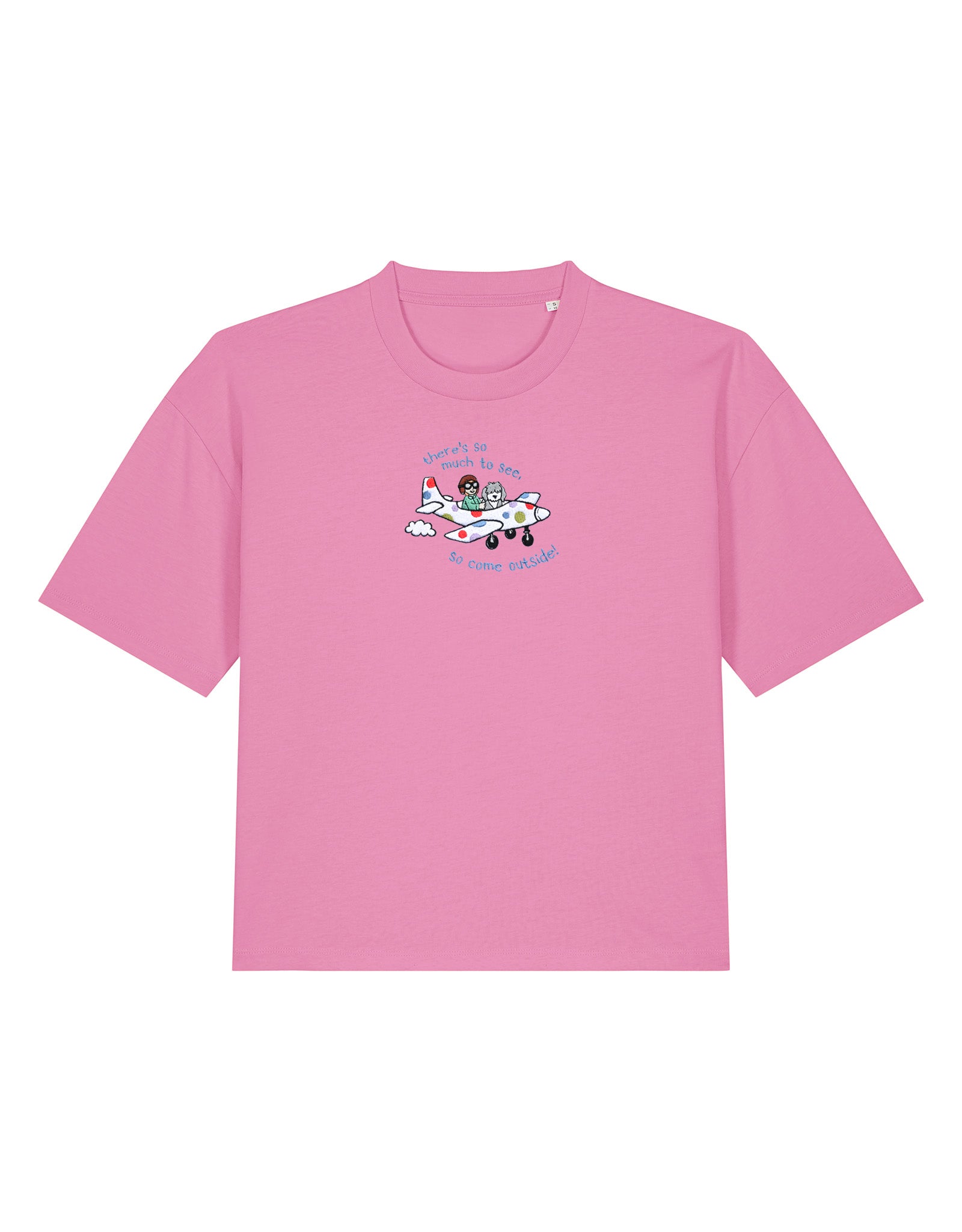 Come Outside Embroidered Boxy Organic Cotton Tee