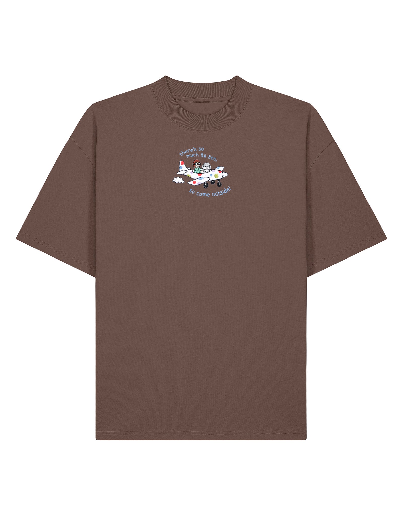 Come Outside Embroidered Oversized Organic Cotton Tee