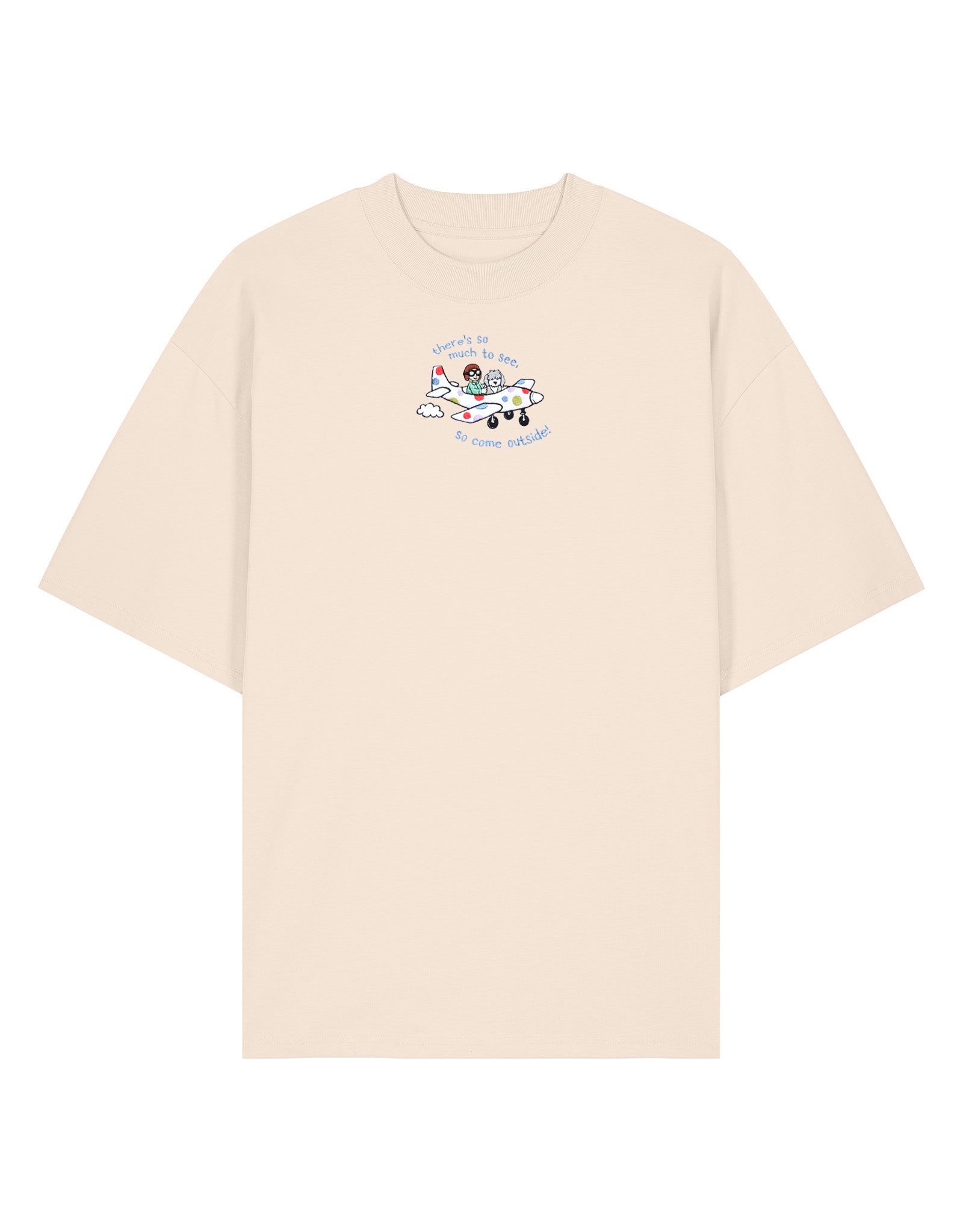 Come Outside Embroidered Oversized Organic Cotton Tee