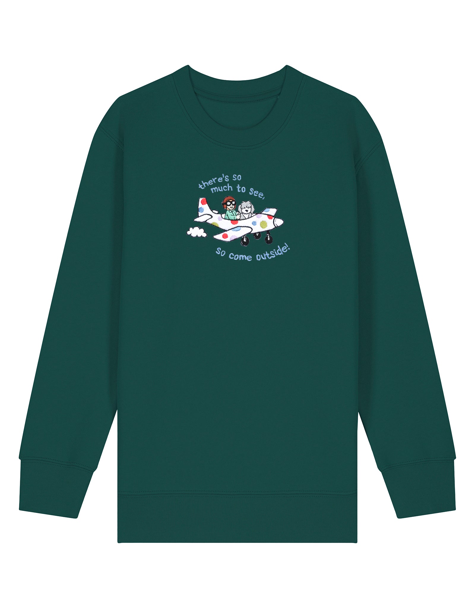 Come Outside Embroidered Organic Cotton Childrens Sweatshirt