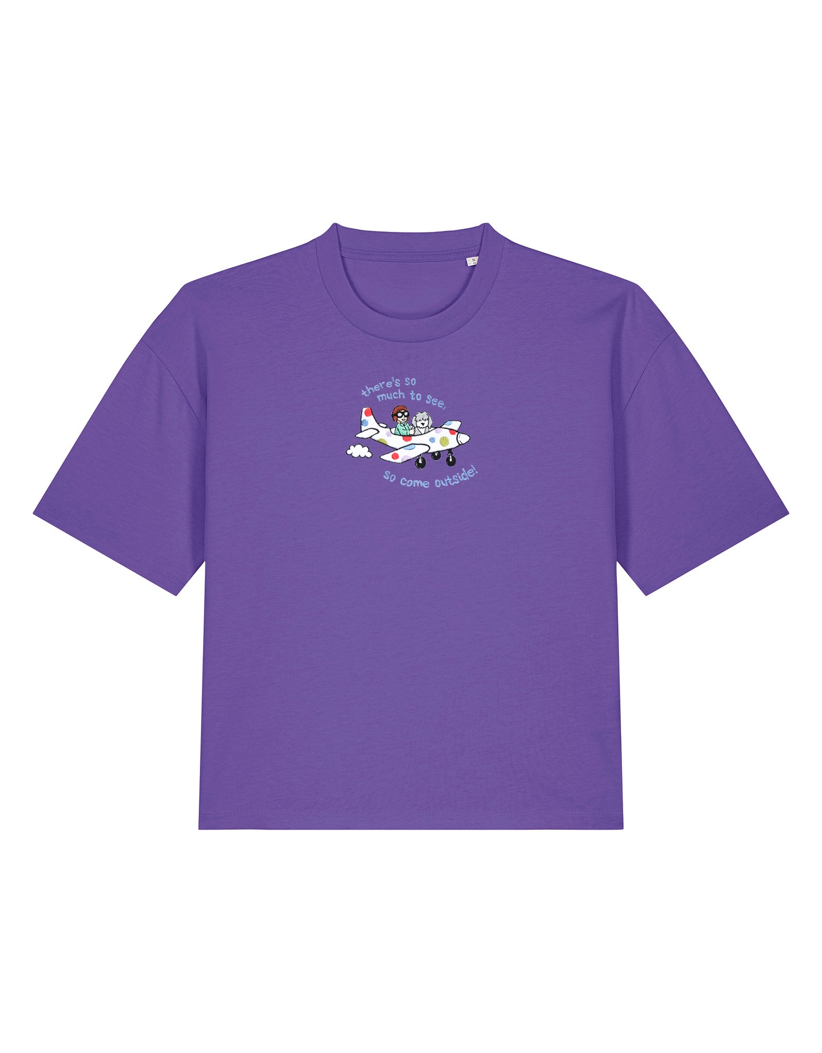 Come Outside Embroidered Boxy Organic Cotton Tee