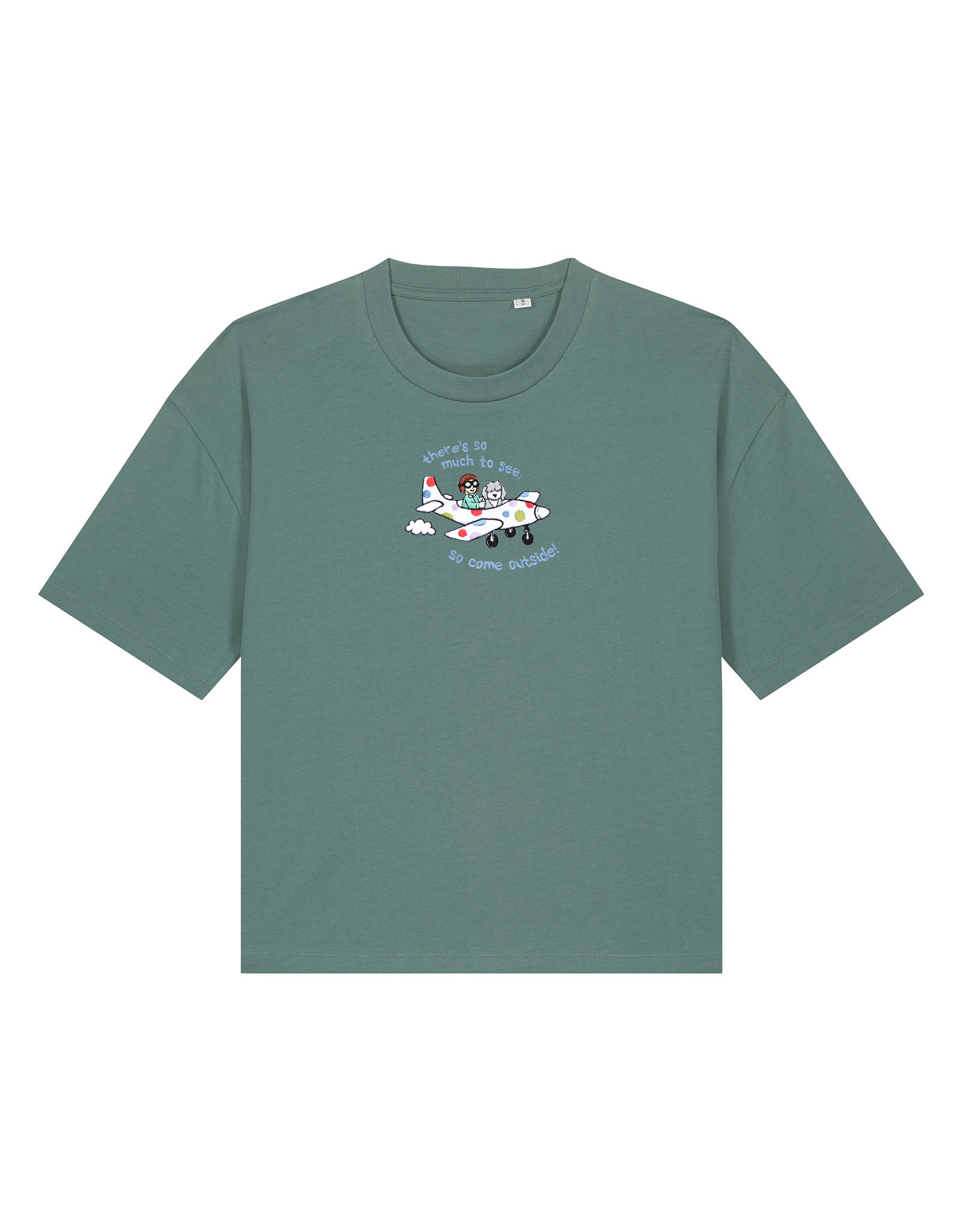 Come Outside Embroidered Boxy Organic Cotton Tee