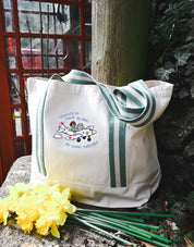 Come Outside Embroidered Boat Bag