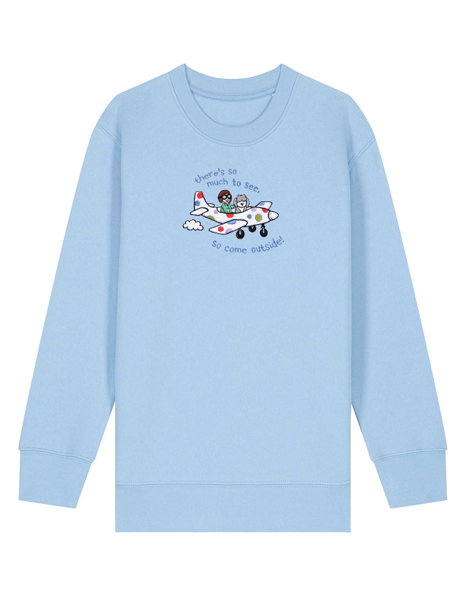 Come Outside Embroidered Organic Cotton Childrens Sweatshirt