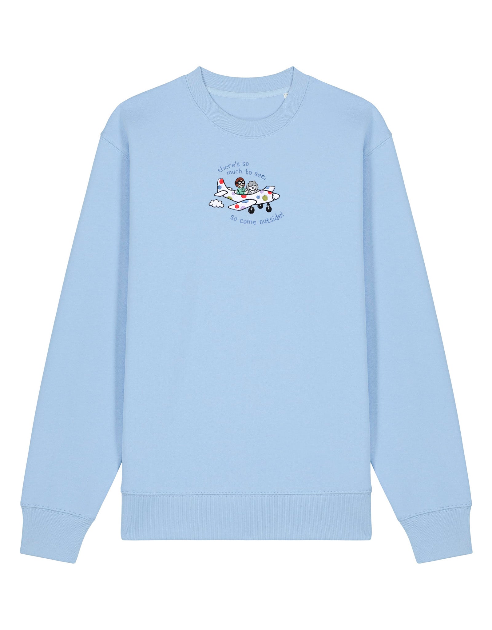 Come Outside Embroidered Organic Cotton Sweatshirt
