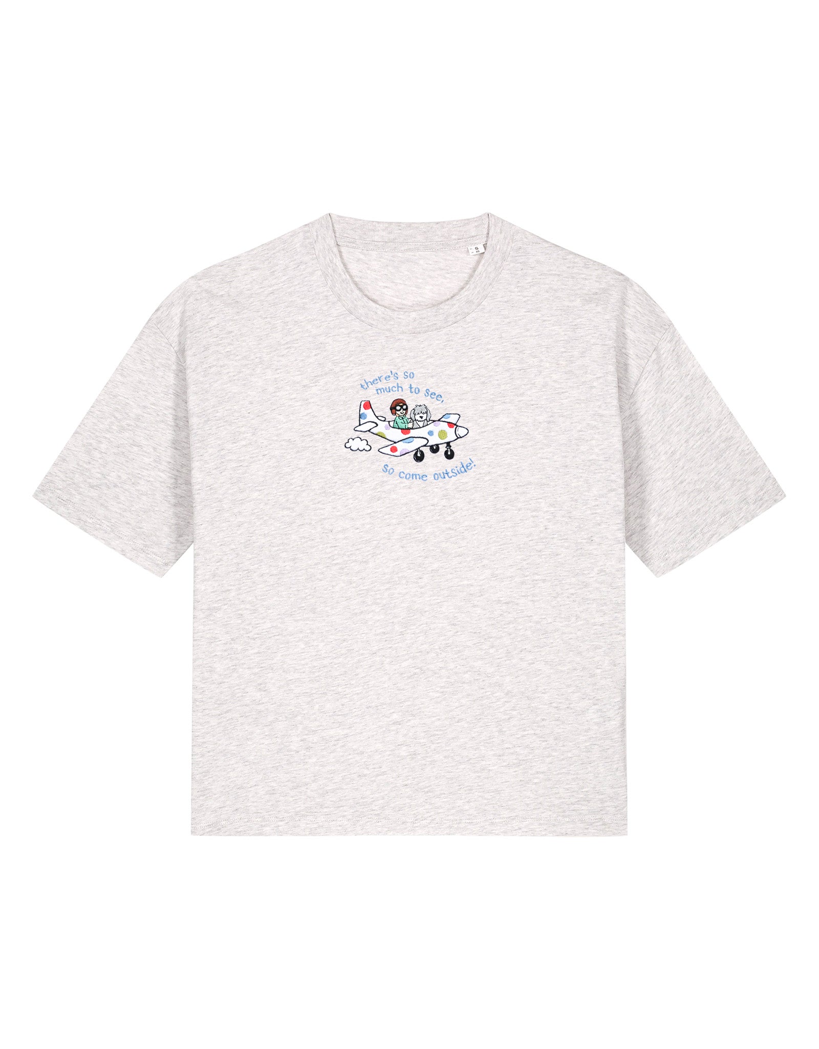 Come Outside Embroidered Boxy Organic Cotton Tee