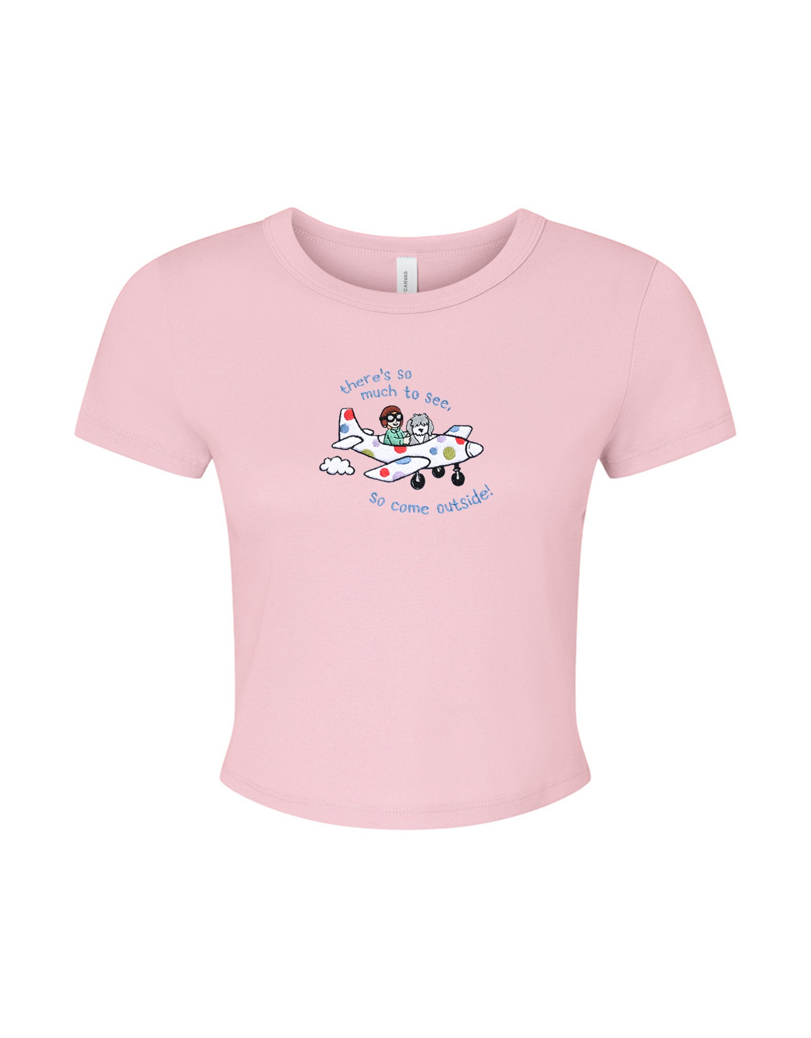 Come Outside Embroidered Micro Rib Baby Tee