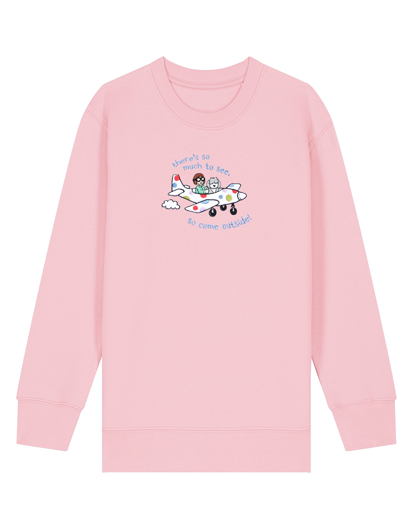Come Outside Embroidered Organic Cotton Childrens Sweatshirt