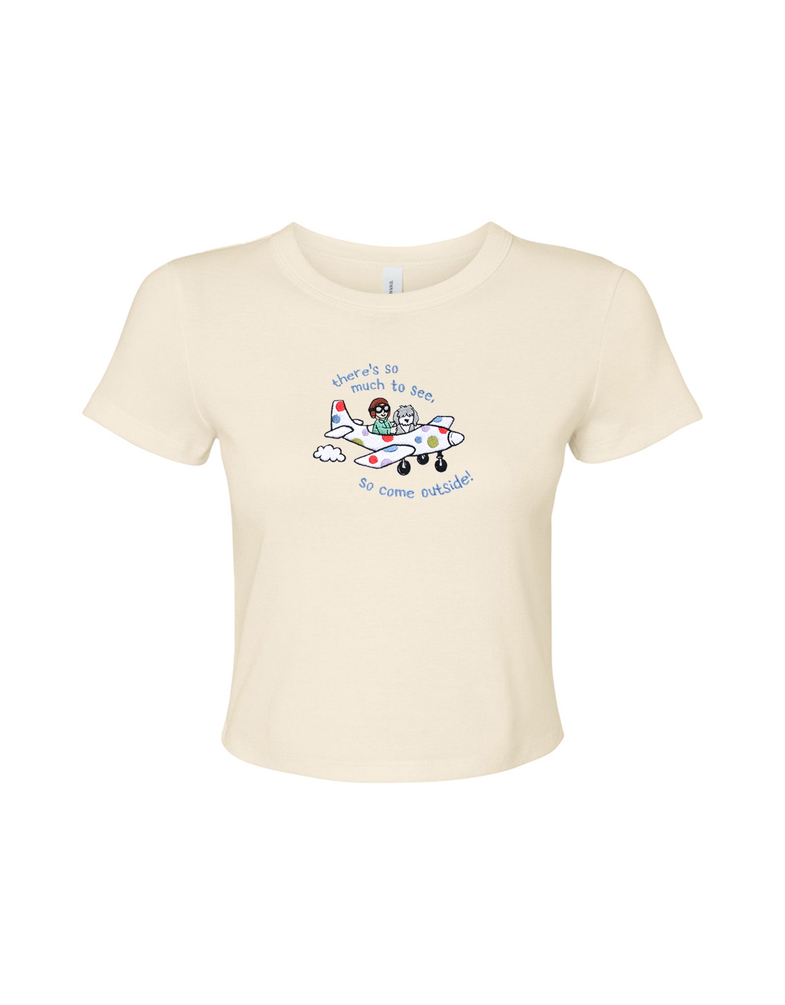 Come Outside Embroidered Micro Rib Baby Tee