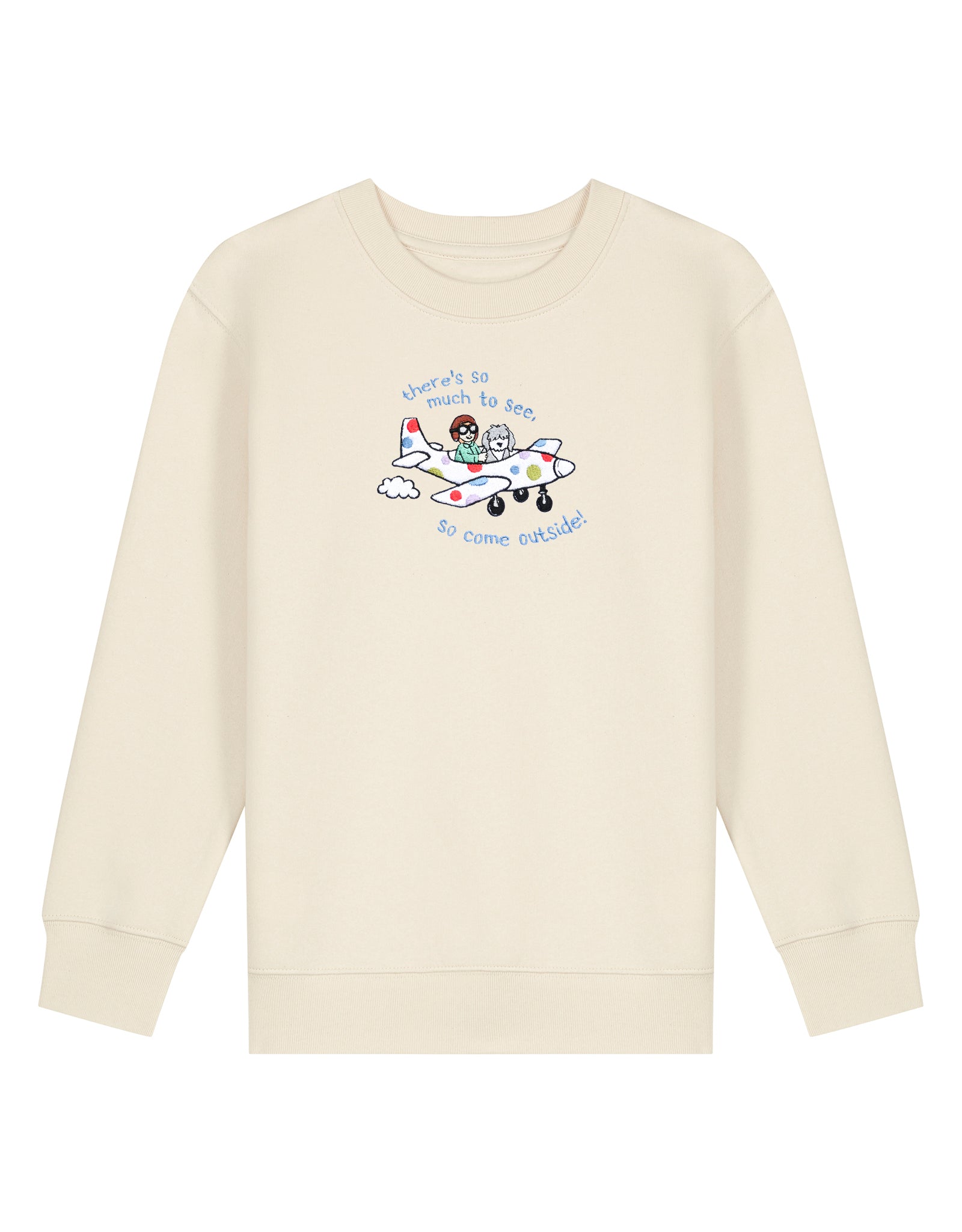 Come Outside Embroidered Organic Cotton Childrens Sweatshirt