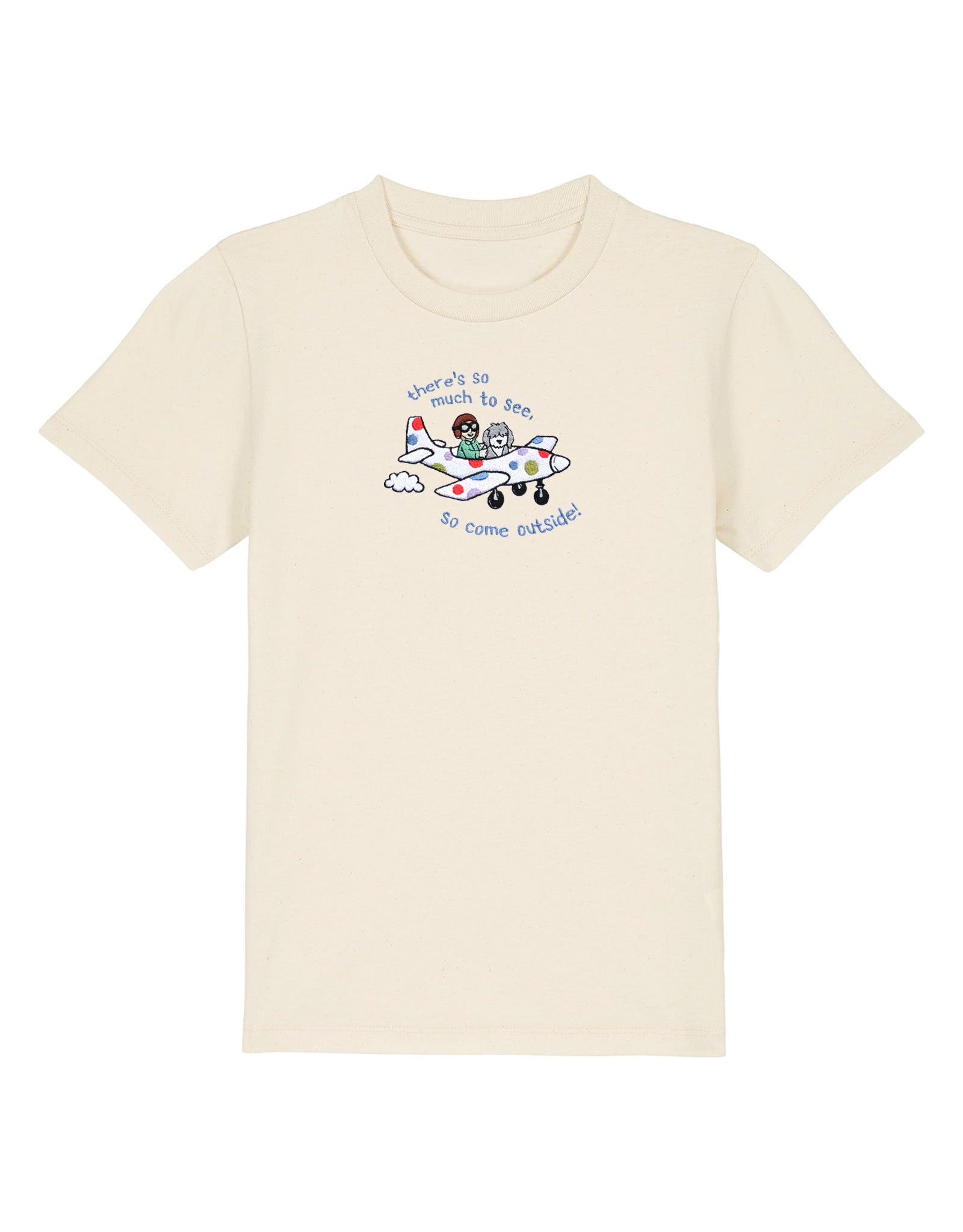 Come Outside Embroidered Organic Cotton Childrens T-Shirt