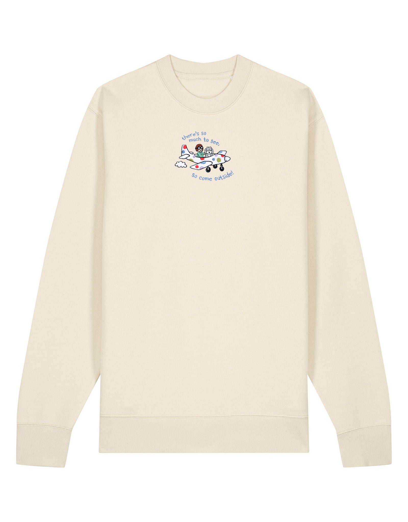 Come Outside Embroidered Organic Cotton Sweatshirt