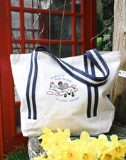 Come Outside Embroidered Boat Bag