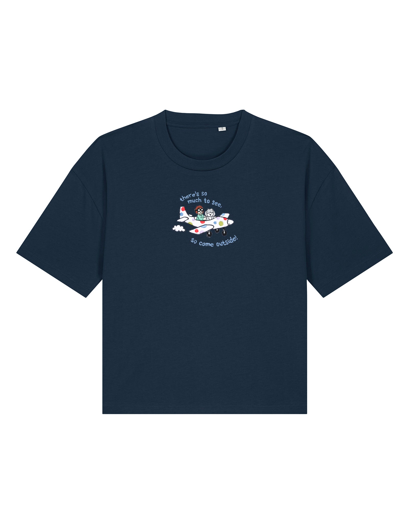 Come Outside Embroidered Boxy Organic Cotton Tee