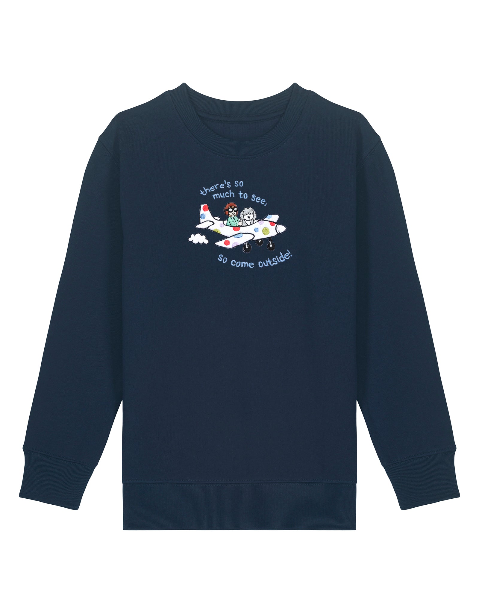 Come Outside Embroidered Organic Cotton Childrens Sweatshirt