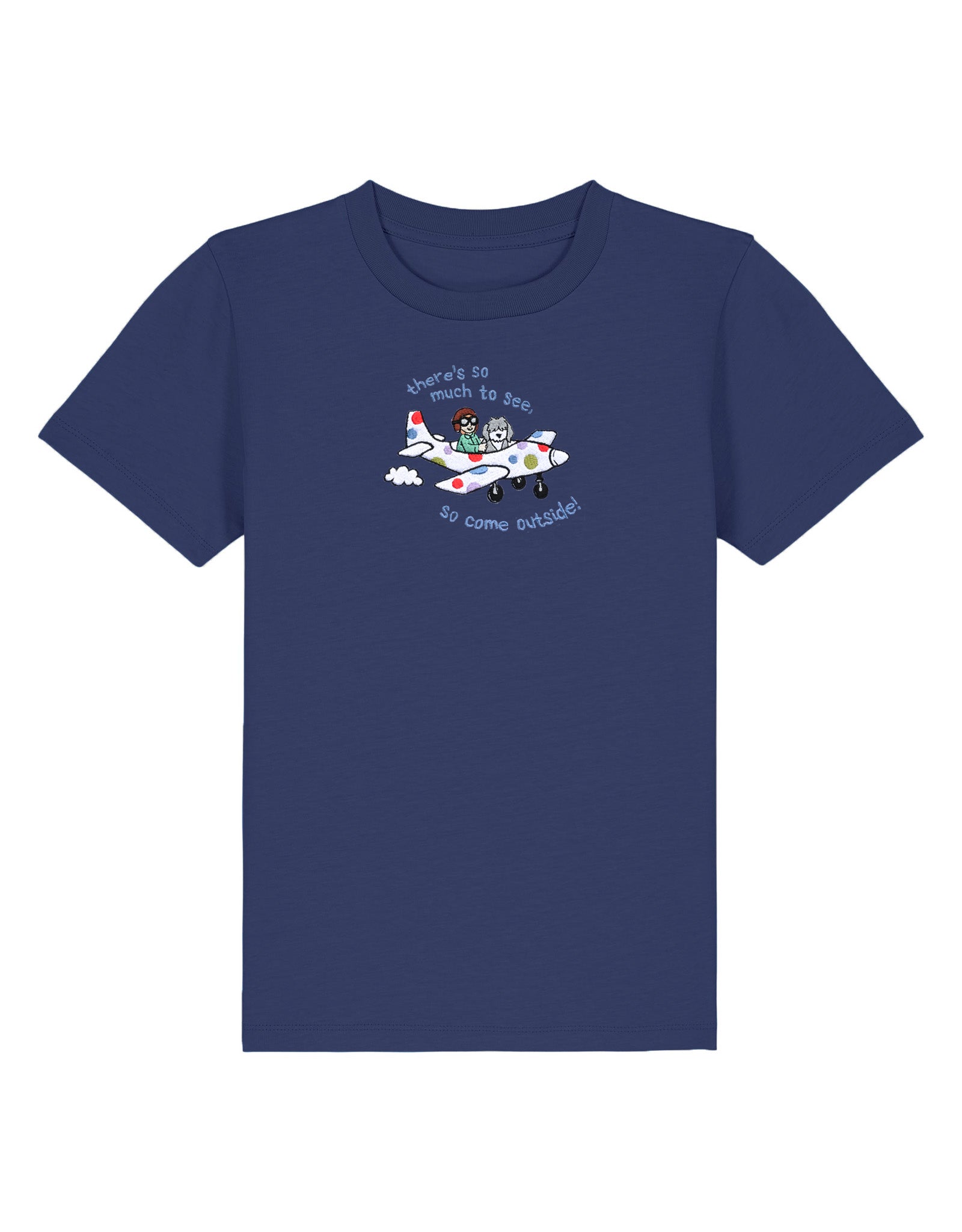 Come Outside Embroidered Organic Cotton Childrens T-Shirt