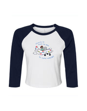 Come Outside Embroidered Micro Rib 3/4 Sleeve Tee