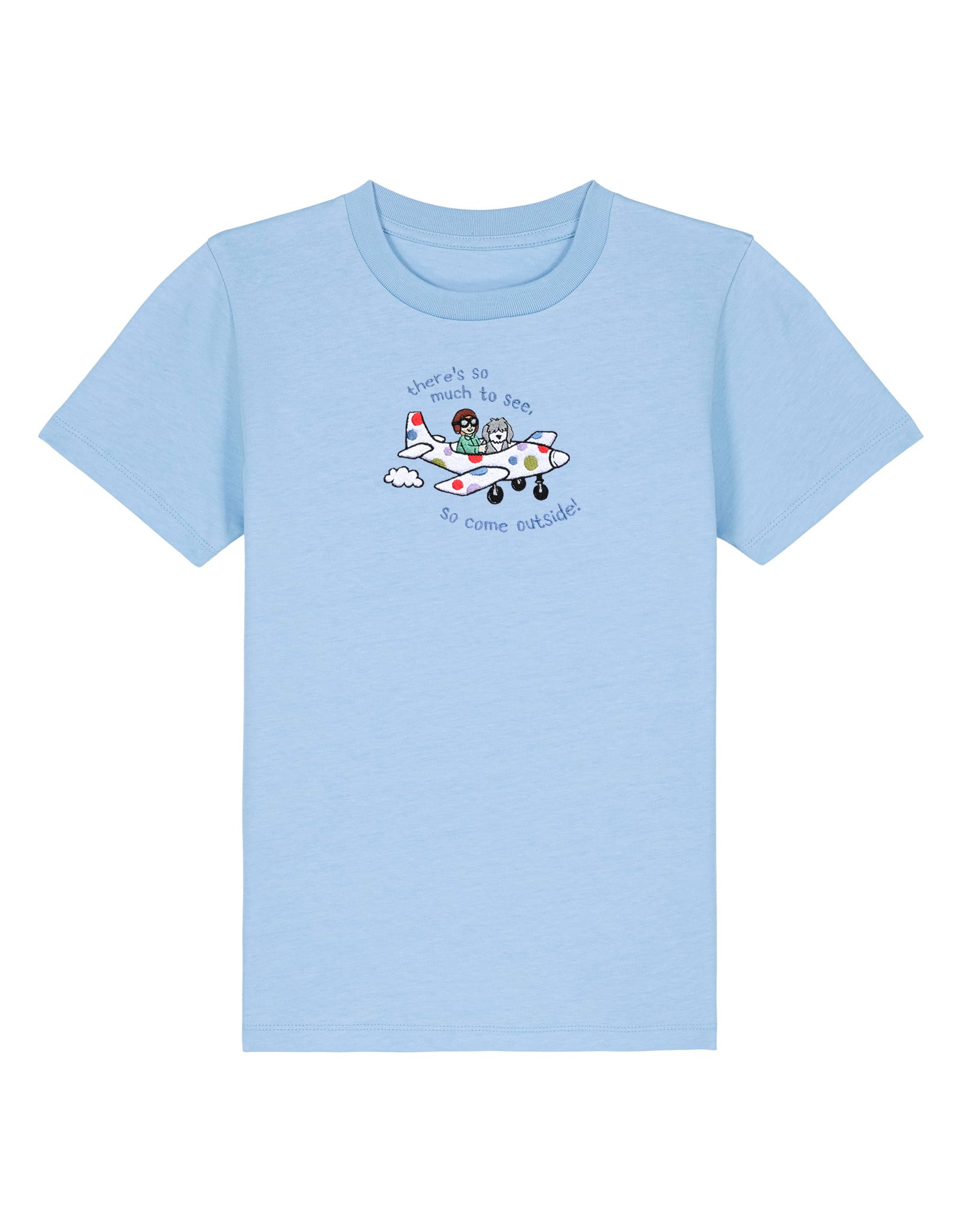 Come Outside Embroidered Organic Cotton Childrens T-Shirt