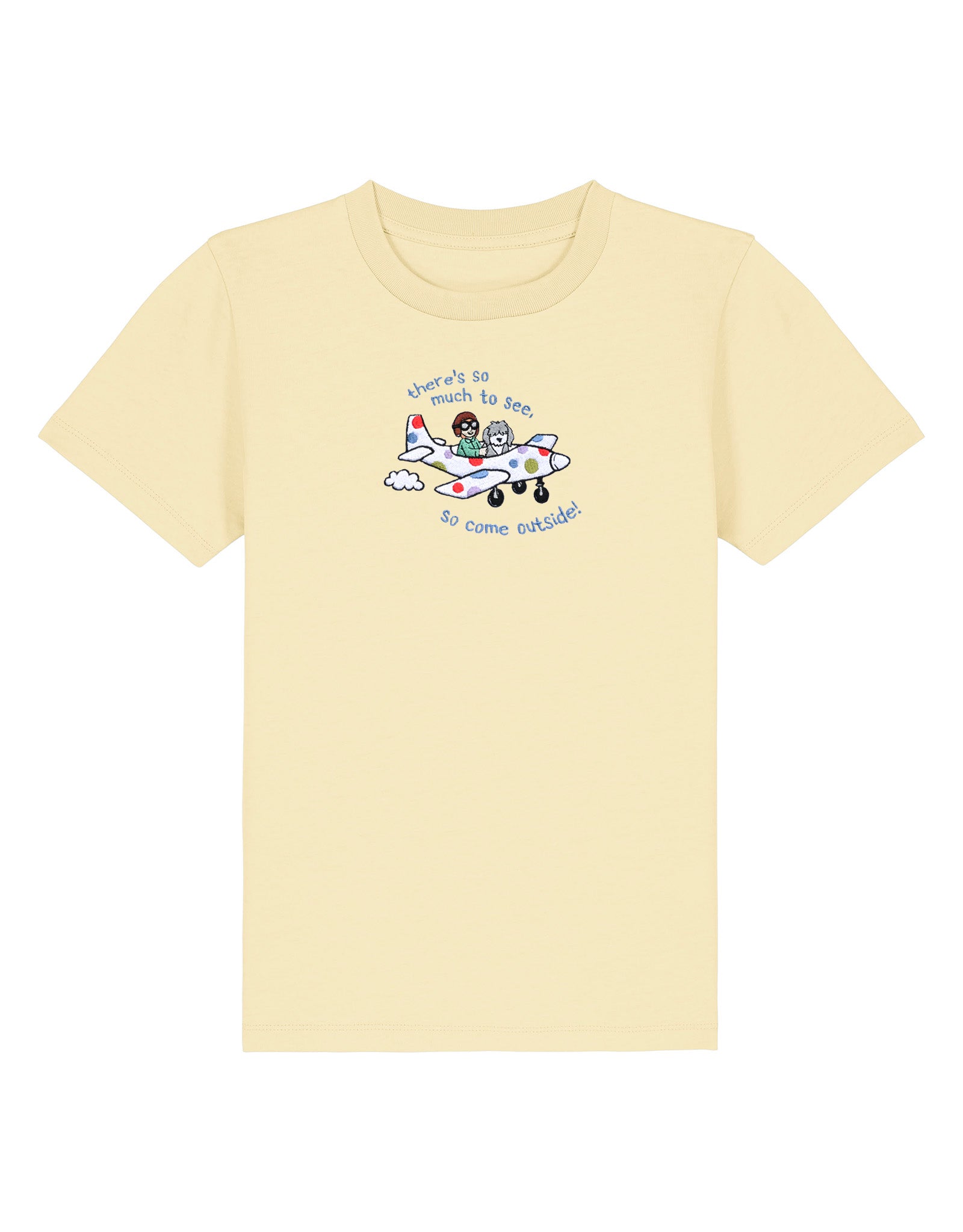 Come Outside Embroidered Organic Cotton Childrens T-Shirt
