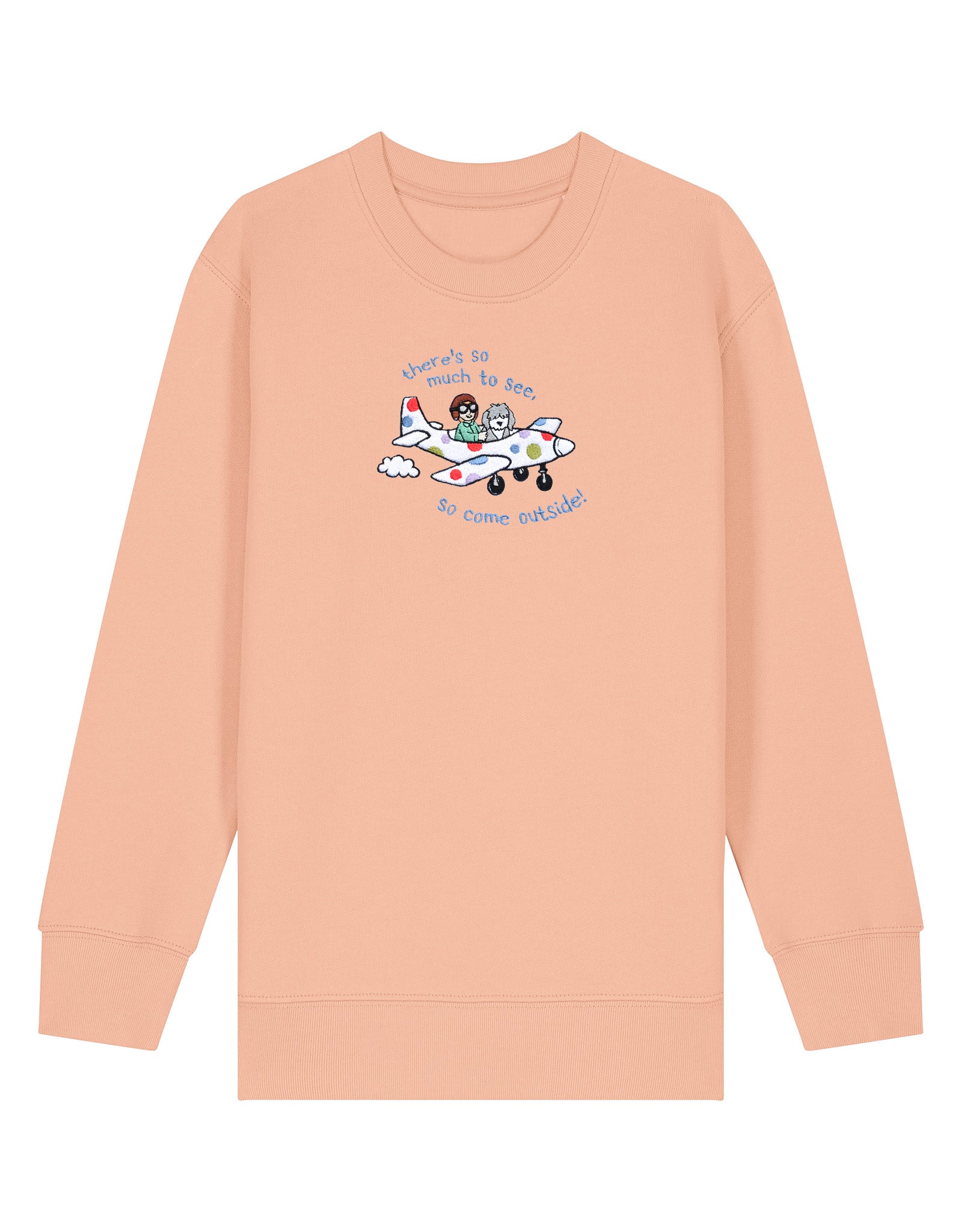Come Outside Embroidered Organic Cotton Childrens Sweatshirt