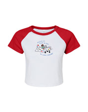 Come Outside Embroidered Micro Rib Raglan Baby Tee