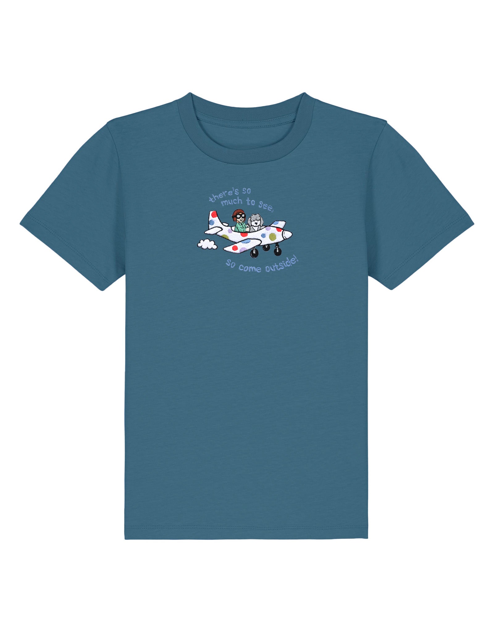 Come Outside Embroidered Organic Cotton Childrens T-Shirt