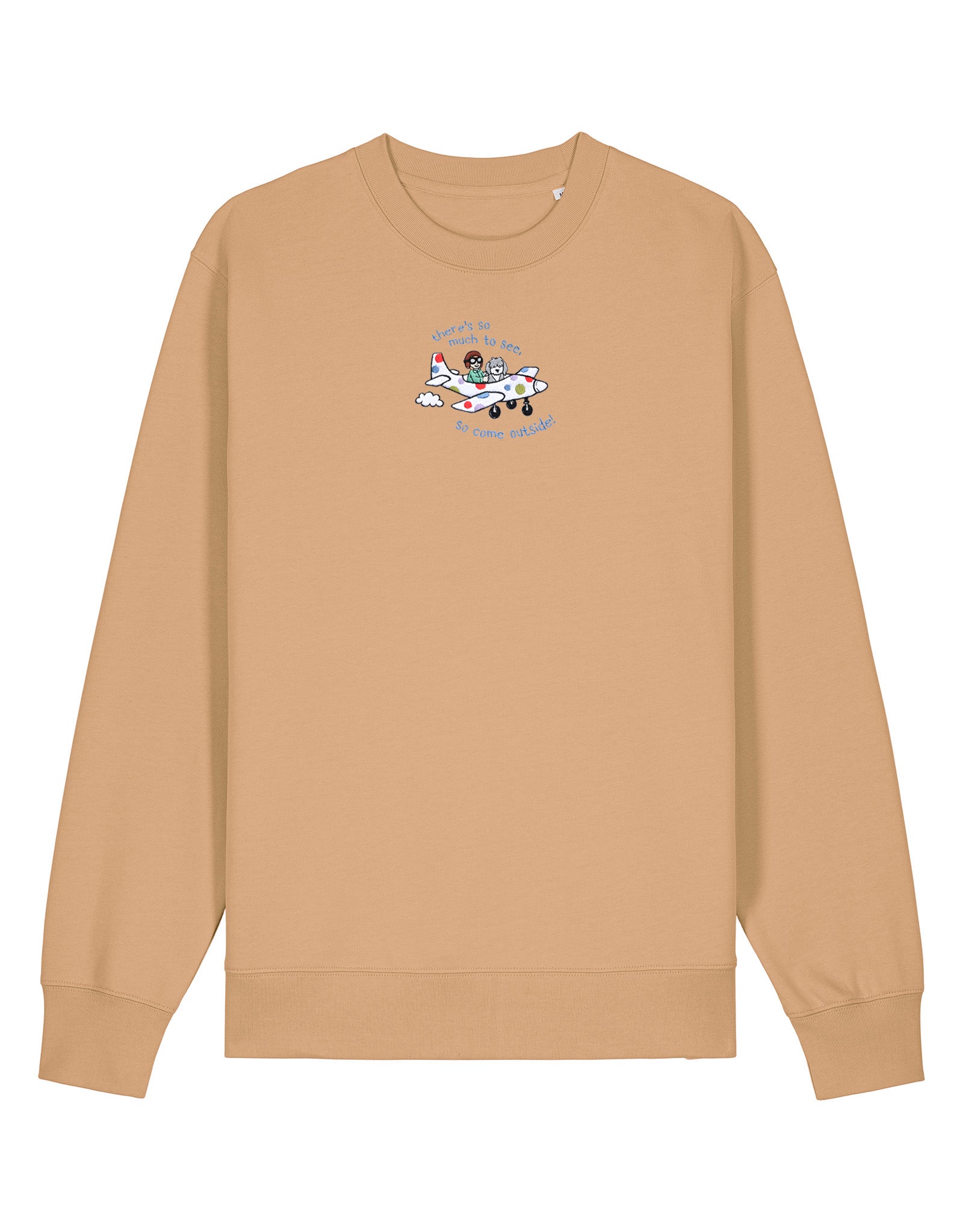 Come Outside Embroidered Organic Cotton Sweatshirt