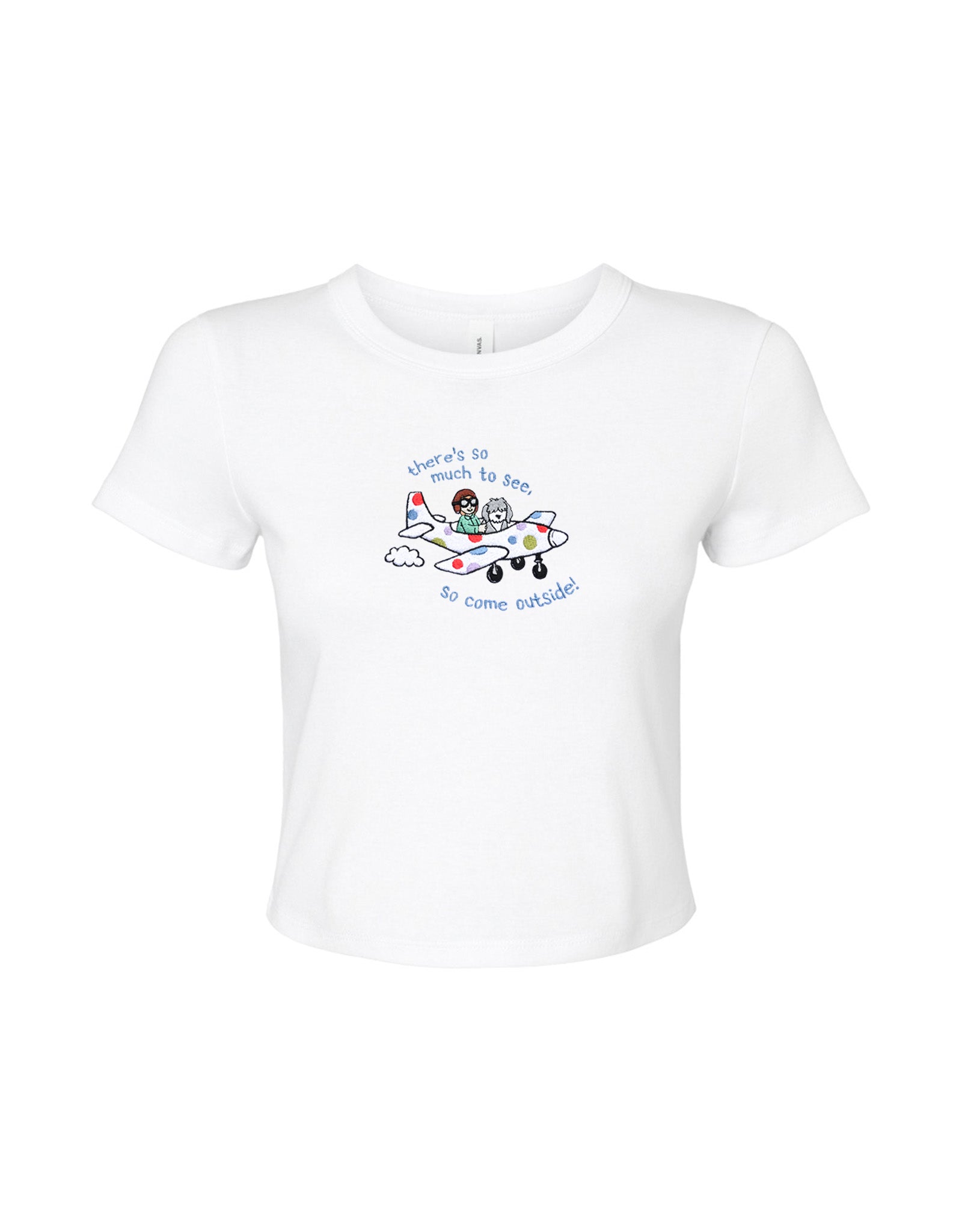 Come Outside Embroidered Micro Rib Baby Tee