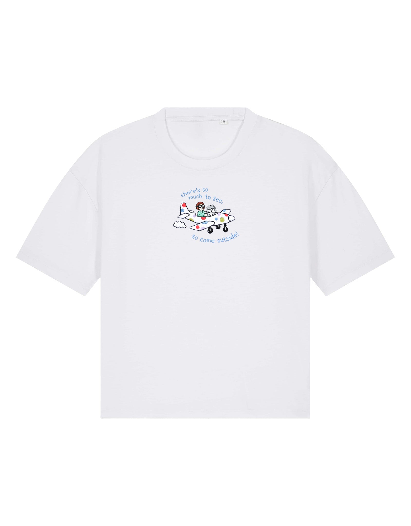 Come Outside Embroidered Boxy Organic Cotton Tee