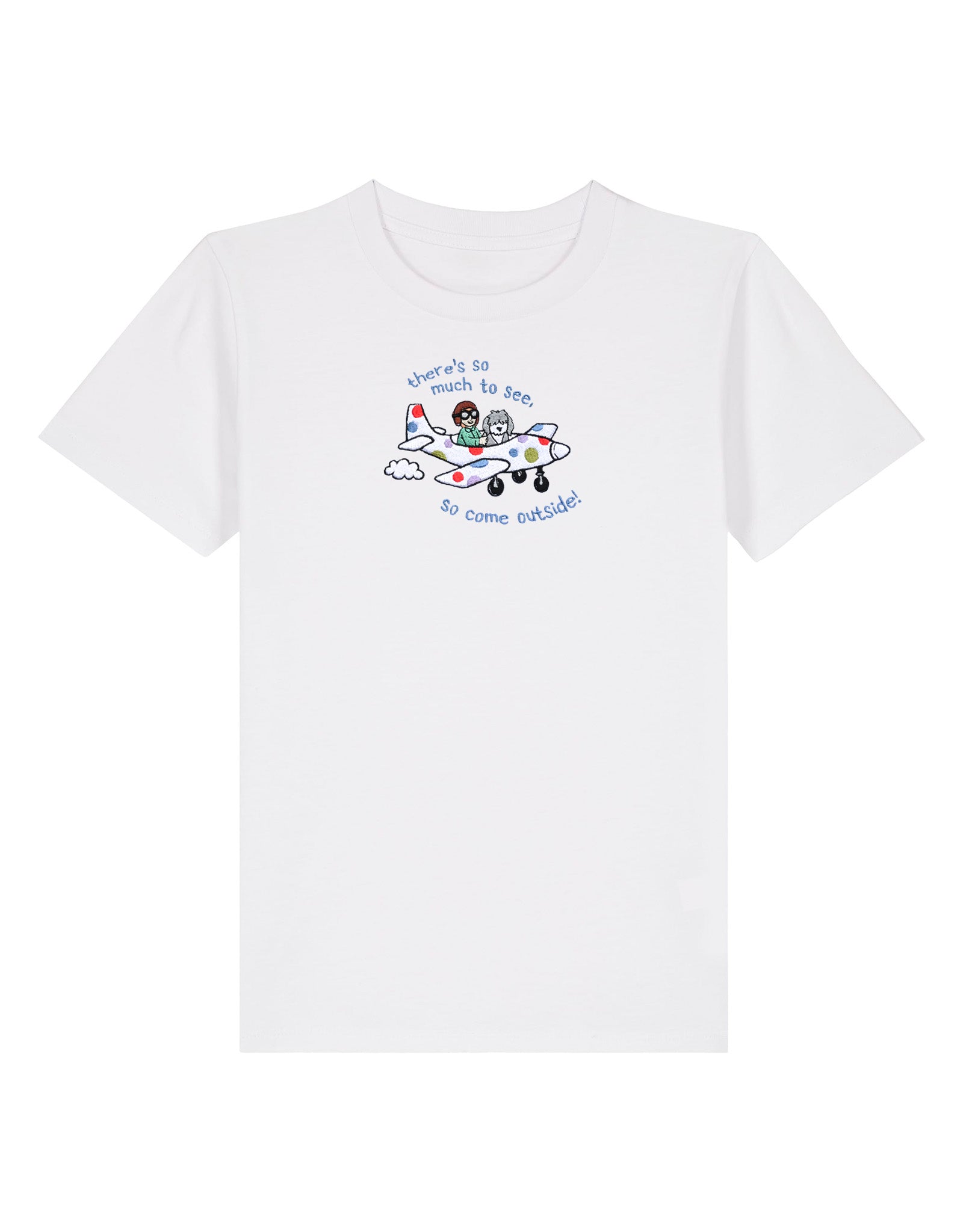 Come Outside Embroidered Organic Cotton Childrens T-Shirt