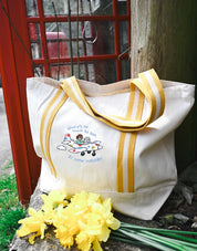 Come Outside Embroidered Boat Bag