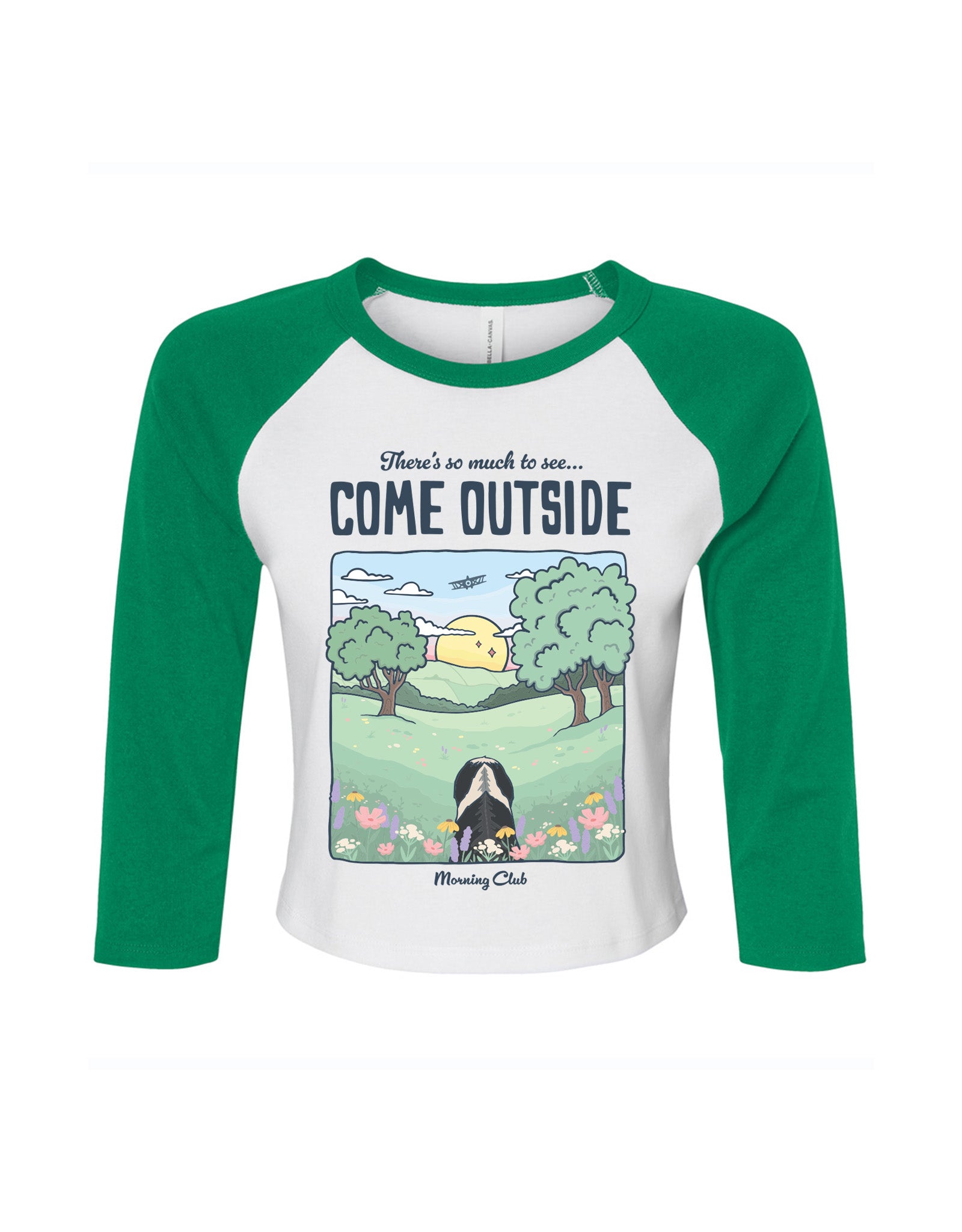 Come Outside Printed Micro Rib 3/4 Sleeve Tee