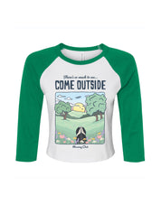 Come Outside Printed Micro Rib 3/4 Sleeve Tee